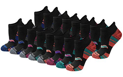 Saucony womens Performance Heel Tab Athletic (8 & 16 Pairs) Running Socks, Assorted Darks (16 Pairs), Shoe Size 5-10 US