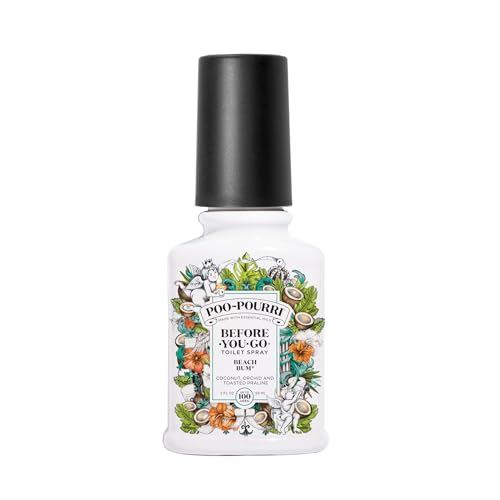 Poo-Pourri Before-You-Go Toilet Spray, Beach Bum, 2 Fl Oz - Coconut, Orchid and Toasted Praline (Packaging May Vary)