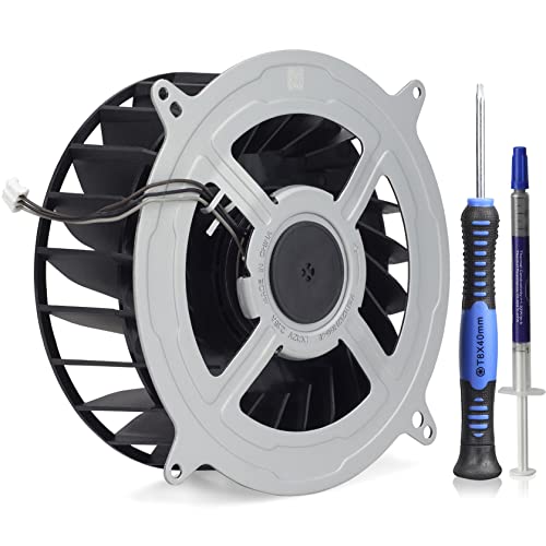 Gorliskl Replacement of Internal Cooling Fan for Sony Playstation 5 PS5 Series Fan 12047GA-12M-WB-01 12V 2.4A 23 Blades Fan General 17 Blades G12L12MS1AH-56J14 Fan(with Opening Tool)