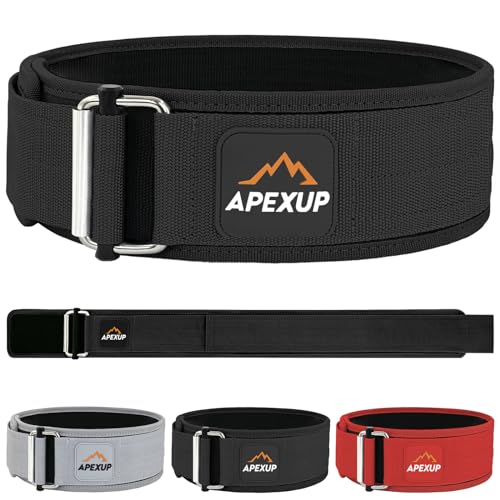 APEXUP Weight Lifting Belt, 4 Inch Quick Locking Gym Belt Fitness Weightlifting Belt for for Squats, Weightlifting and Strength Training (Medium, Black)