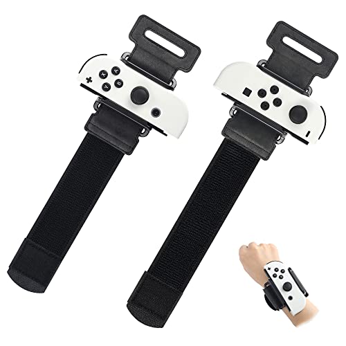 FANPL Upgrade Wrist Bands Compatible with Just Dance 2024/2023/2022, Comfortable Adjustable Elastic Strap for Nintendo Switch & OLED Joy-Con Controller, Fit for Adults & Children,2 Pack (Black)