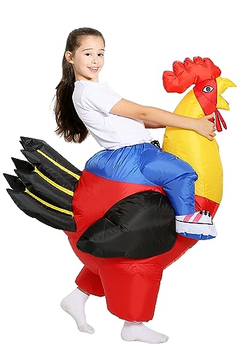GOPRIME Original Rooster Costume, Inflatable, for Halloween, Easter Day, Kid Size (7-12)