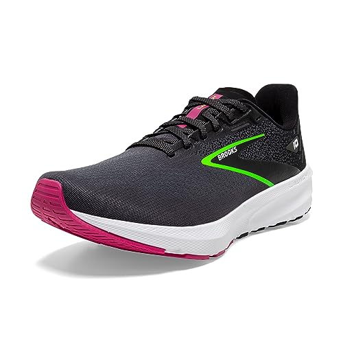 Brooks Women’s Launch 10 Neutral Running Shoe - Black/Blackened Pearl/Green - 9 Wide