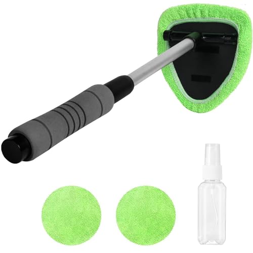 Xindell Extendable Windshield Cleaner: Inside Windshield Cleaning Tool Multi-Use Effortless Interior Car Window Cleaning with Microfiber Pad and Extendable Handle for Auto Glass