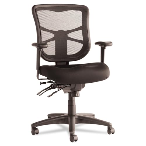 Alera ALEEL42ME10B Elusion Series Mesh Mid-Back Multifunction Chair - Black