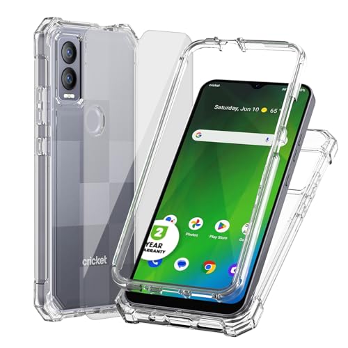 Ailiber for Cricket Magic 5G(U6080AA)/ATT Propel 5G Case, with Screen Protector, 2 Layer Structure Protection, Shockproof Corners TPU Bumper, Military Grade Protective Phone Cover for Magic 5G-Clear