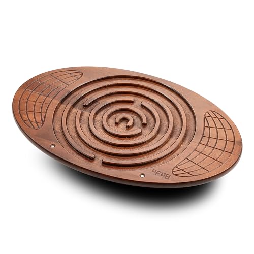 Bodo Maze Balance Board - Wood Wobble Board for Kids, Toddlers, Teens & Adults for Exercise Training, Physical Therapy, Bodyweight Fitness, Skiing, Surfing, Snowboarding, Skateboarding with Labyrinth