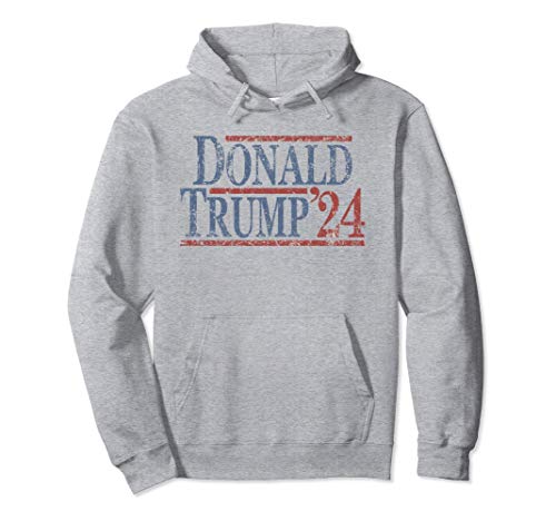 Distressed Donald Trump 2024 Pullover Hoodie