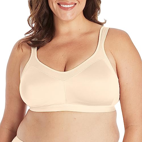 PLAYTEX Womens 18 Hour Wireless Seamless Full-coverage T-shirt With Smoothing Support, Us4159 Bras, Light Beige, 42D US