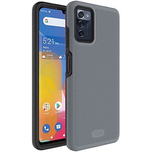 TUDIA MergeGrip Designed for Consumer Cellular ZMAX 5G Phone Case 2022, [NOT for ZMAX 11] Shockproof Military Grade Slim Dual Layer Protective Case for ZMAX 5G Z7540 - Gray