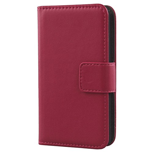 Gukas Design Genuine Leather Case For IRULU Victory 1 V1 5.5' Wallet Premium Flip Protection Cover Skin Pouch With Card Slot (Rose)
