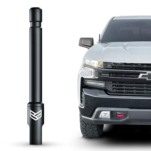 RONIN FACTORY Truck Antenna for Chevy Silverado & GMC Sierra Accessories (2014+) Anti Theft - Carwash Safe Short Replacement Antenna (5 Inch Flexible)