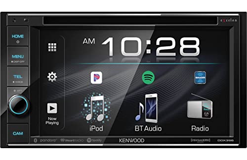 KENWOOD eXcelon DDX396BT Double DIN SiriusXM Ready Bluetooth in-Dash DVD/CD/AM/FM Car Stereo Receiver w/ 6.2' Touchscreen