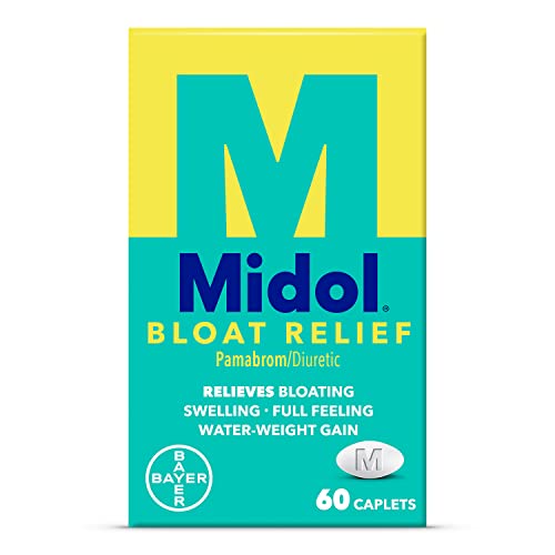 Midol Bloat Relief Caplets 60ct: Midol Bloat Relief Caplets with Pamabrom, Relieve Bloating Symptoms Before and During Your Period, Provides Up to 6 Hours of Bloating Relief for Women, 60 Count