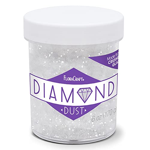 FloraCraft Diamond Dust Glitter 6 Ounce Clear Glass