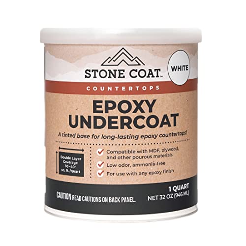 Stone Coat Countertops White Epoxy Undercoat – Epoxy Paint and Epoxy Primer for Coating MDF, Plywood, and Porous Materials! Great for DIY Epoxy Countertop Kit! 1 Quart, 32 Fl Oz