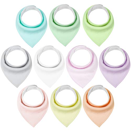 Yoofoss Baby Bibs 10 Pack Soft and Absorbent Baby Bandana Drool Bibs for Boys Girls