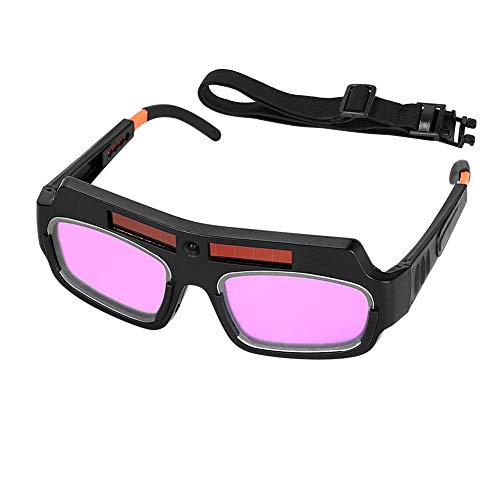 Auto Darkening Welding Goggles Solar Power Welder Eyes Glasses with Adjustable String, Anti-Fog Anti-Glare Welder Glasses Mask Helmet