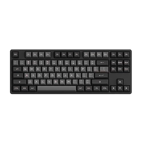 Akko 5087S QMK TKL Wired Mechanical Gaming Keyboard RGB Backlit & Hot-swappable NKRO Rollover Black&Pink Gaming Keyboard for Mac & Win(Akko V3 Cream Yellow Switch)