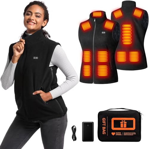 LORUSAFF heated vest for women (US, Alpha, Small, Medium, Regular, Regular, Black)