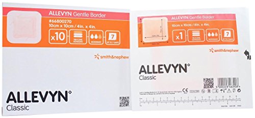 Smith and Nephew 66800270 Allevyn Gentle Border Dressing 4' x 4' - Box of 10