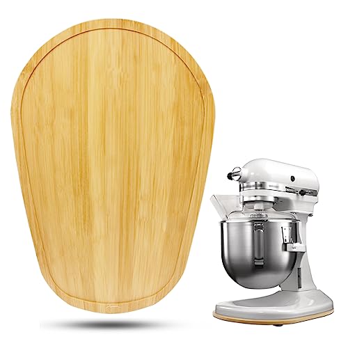 Bamboo Mixer Slider Compatible with Kitchen aid Bowl Lift 5-8 Qt Stand Mixer - Kitchen Countertop Storage Mover Sliding Caddy for Kitchen Aid 5-8 Qt Mixer, Mixer Appliance Moving Tray
