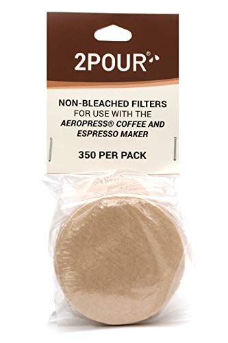350x (1 Pack) Reusable Replacement Paper Filters Compatible With The Aeropress Coffee Maker/Aeropress Go - Vegan Non Bleached Natural - Free USA Shipping available!.