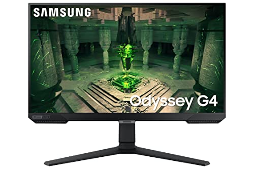 SAMSUNG 25' Odyssey G4 Series FHD Gaming Monitor, IPS, 240Hz, 1ms, G-Sync Compatible, AMD FreeSync Premium, HDR10, Ultrawide Game View, DisplayPort, HDMI, Fully Adjustable Stand, LS25BG402ENXGO