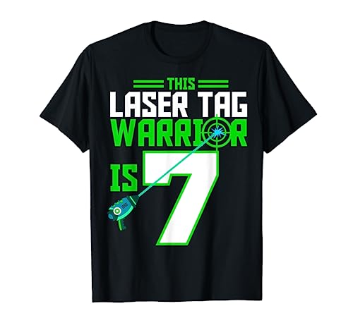 This Laser Tag Warrior is 7 Gaming Birthday Party T-Shirt