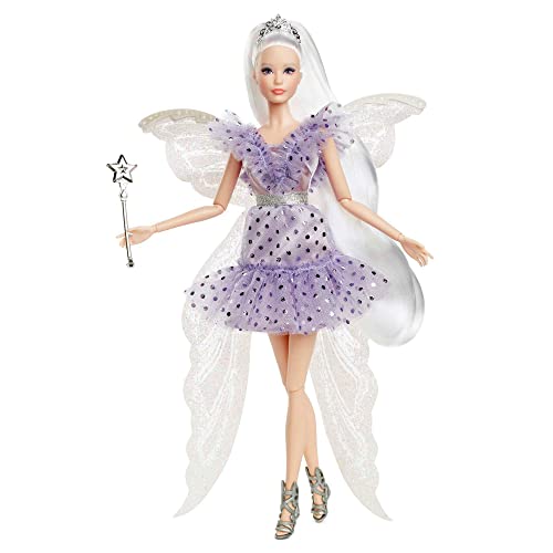 Barbie Signature Tooth Fairy Doll, Collectible Doll with Fairy Wings, Wand & Coin Bag, Gift for 6 Year Olds & Up, HBY16
