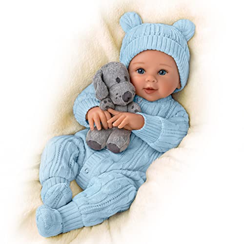 The Ashton-Drake Galleries Sherry Rawn So Truly Real Aiden, My Snuggle Pup Vinyl Baby Doll and Plush Dog Set