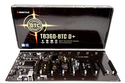 Biostar TB360-BTC D+ (Intel 8th and 9th Gen) LGA1151 SODIMM DDR4 8 GPU Support GPU Mining Motherboard. Requires CPU with IGFX and Server Power Supply.