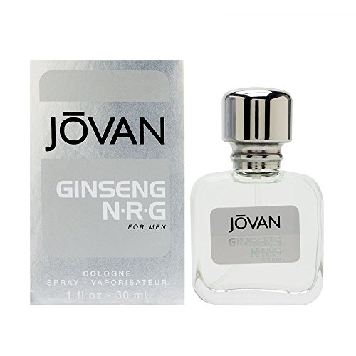 Jovan Ginseng N.R.G. Eau de Cologne Spray, Refreshing Cologne for Men, Natural Scent, Vegan Formula, 1.0oz