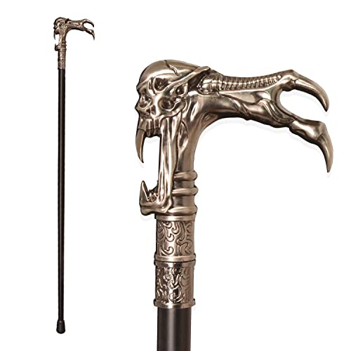 36' Skull Dragon Claw Metal T-Handle Gentleman's Walking Cane Stick, Accessory for Everyday Use, Drama, Wizarding Cosplay, Stage Prop