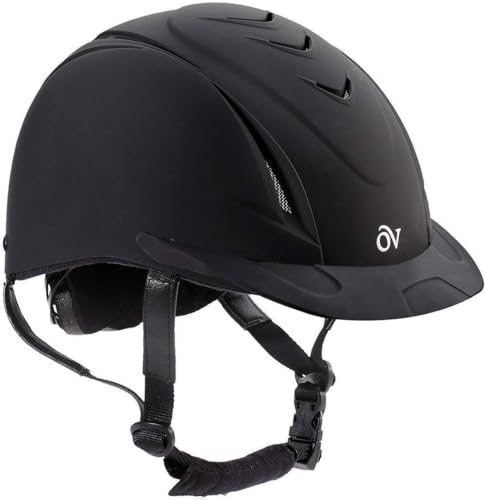 Ovation Deluxe Schooler Helmet Small/Medium Black (Hat Size: 6 1/2-7, Inches: 20 1/2-22) - Equestrian Helmet, Ovation Riding Helmet, Ovation Helmet, Horseback Riding Helmet, for Women, Men, Kids.