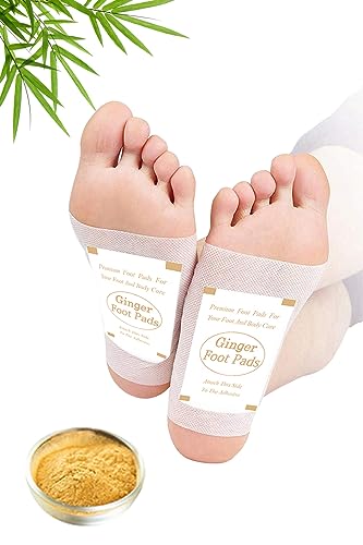 TEWEAE Foot Pads - (60Pads) Ginger Foot Pads for Better Sleep and Anti-Stress Relief, Pure Natural Bamboo Vinegar and Ginger Powder Premium Ingredients Combination for Foot and Body Care.