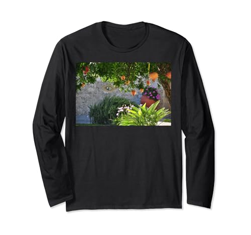 Pomegranate Tree Garden in Crete Greece Long Sleeve T-Shirt