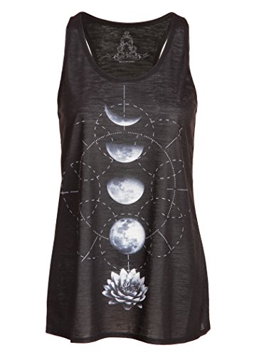 Pretty Attitude Women's Moon Phase Shirt Lotus Flower Shirt Astrology Shirt Medium