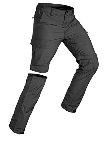 Wespornow Men's-Convertible-Hiking-Pants Quick Dry Lightweight Zip Off Breathable Cargo Pants for Outdoor, Fishing, Safari (Grey, Medium)