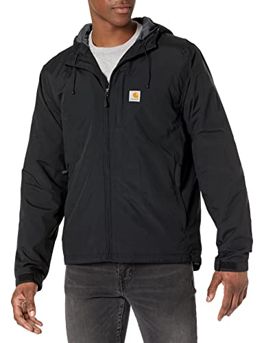 Carhartt mens Rain Defender Relaxed Fit Lightweight Jacket Work Utility Outerwear, Black, Large US