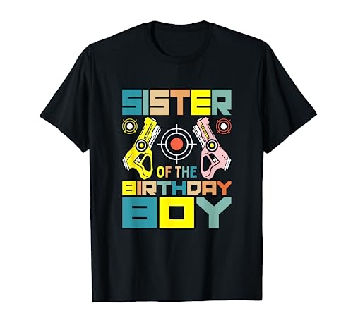 Sister of the Birthday Boy Matching Laser Tag Birthday Party T-Shirt
