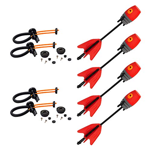 Zing Z Tek Bow Bungee Replacements and Arrow Refill Pack - Includes 2 Orange Z Tek Bungee Sets and 4 Red Zonic Whistling Arrows, Launches up to 250 Feet