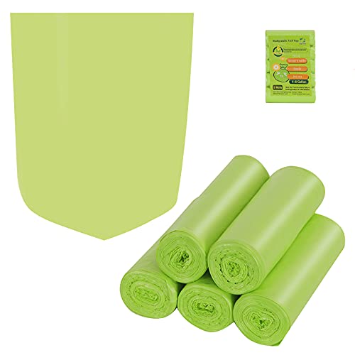 Trash Bags Biodegradable,4-6 Gallon Trash bags Recycling & Degradable Garbage Bags Compostable Bags Strong Rubbish Bags Wastebasket Liners Bags for Kitchen Bathroom Office Car(100 Counts,Green)