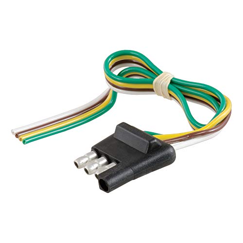 CURT 58030 Trailer-Side 4-Pin Flat Wiring Harness with 12-Inch Wires