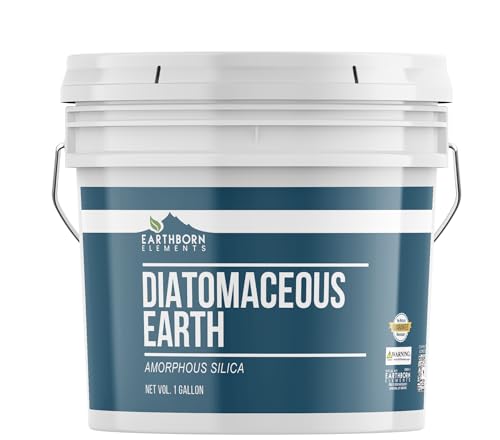 Earthborn Elements Diatomaceous Earth (1 Gallon), Resealable Bucket, Pure Freshwater Amorphous Silica