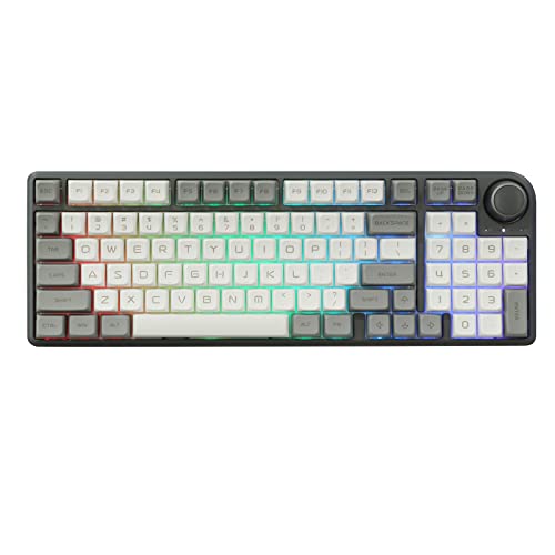 EPOMAKER TH96 96% Hot Swap RGB 2.4Ghz/Bluetooth 5.0/Wired Gasket Mechanical Keyboard with South-facing RGB LEDs, 6000mAh Battery, Knob Control for Windows/Mac(Enlightenment MDA V2, Gateron Pro Yellow)