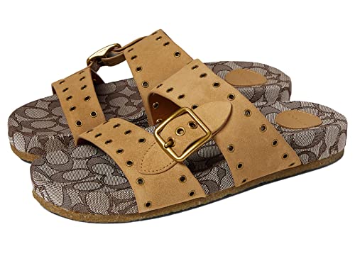 Coach Ally Suede Sandal Peanut/Oak 7 B (M)