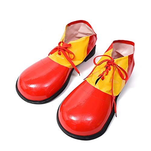 MizHome Unisex Adult Jumbo Large Clown Shoes Deluxe Halloween Costume Accessories Red