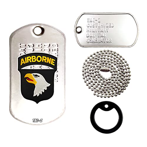 101ST Airborne Patch - Customized - Embossed Necklace - Tag-Z Military Dog Tags
