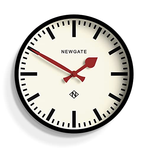 NEWGATE The Luggage Wall Clock - Metal Clock - Analog Wall Clock - Retro Clock - Kitchen Wall Clocks - Round Wall Clock - British Design - Station Clock (Black)